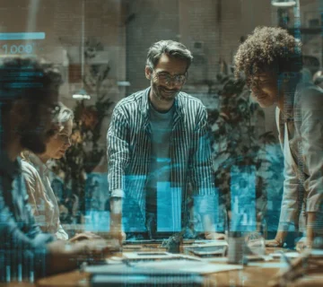 تصویر برندسازی کارفرمایی در ایران با تیمی در دفتر مدرن، تمرکز بر نگهداشت کارکنان، ارزش پیشنهادی کارفرما و شاخص‌های داده‌محور