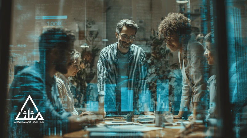 تصویر برندسازی کارفرمایی در ایران با تیمی در دفتر مدرن، تمرکز بر نگهداشت کارکنان، ارزش پیشنهادی کارفرما و شاخص‌های داده‌محور
