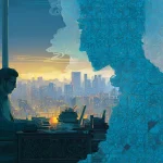 تصویر مفهومی فرسودگی شغلی مدیران و بازسازی ذهن؛ مدیر ایرانی بین خستگی و آرامش با نور سرد و گرم در محیط کاری شبانه تهران