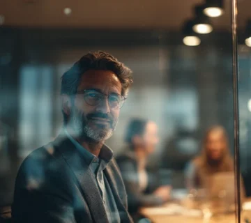 نمایی از یک رهبر باتجربه در دفتر مدرن تهران که سبک‌های رهبری موقعیتی (هدایتگری، مربیگری، حمایتی، واگذاری) را برای تیم توضیح می‌دهد