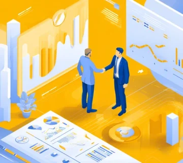 تصویر مفهومی از منابع هوشمند تأمین مالی برای جذب سرمایه رشد کسب‌وکار در ایران؛ دست دادن کارآفرین و سرمایه‌گذار کنار نمودارهای مالی و مسیر رشد