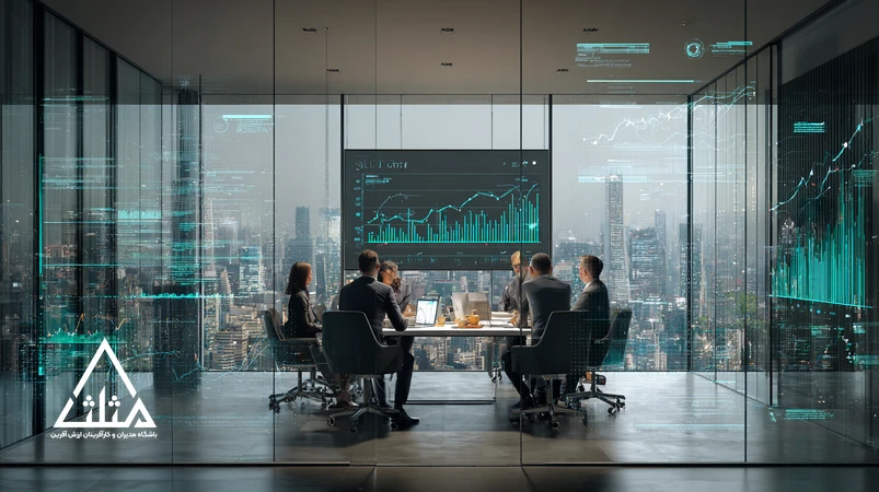 جلسه مدیران حرفه‌ای در حال تحلیل استراتژی برند و جایگاه‌سازی برای رشد کسب‌وکار در باشگاه مدیران و کارآفرینان