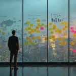 یک مدیر پر از ایده و در حال تفکر برای مدیریت تیم خود