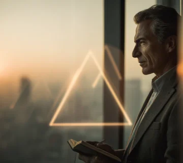 الهام روزانه مدیران در دفتر کاری مدرن با مدیر ایرانی در حال نوشتن جملات الهامبخش و برنامهریزی روز