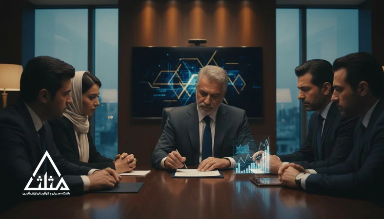 جلسه مدیران در شرایط بحران برای تصمیم گیری آگاهانه و به تعویق انداختن تصمیم های عجولانه