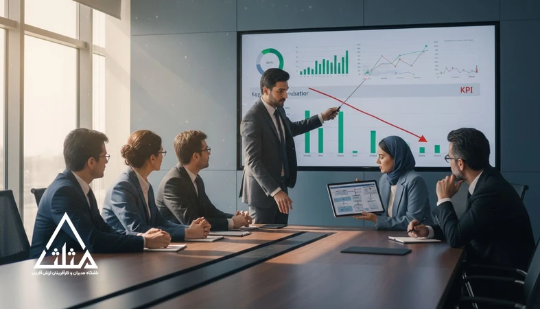 جلسه مدیران درباره شکست پروژه تحول دیجیتال و بررسی KPIها، مدیریت تغییر و حاکمیت داده در سازمان