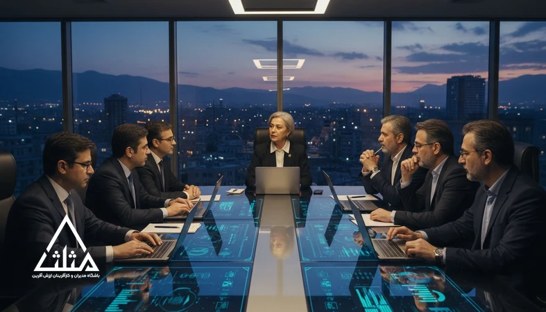 جلسه مدیران درباره تحول دیجیتال با تمرکز بر نقش رهبری و تصمیم‌سازی در کنار ابزارهای فناوری