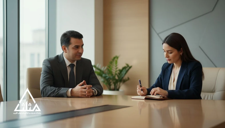 مذاکره بدون تنش بین مدیران در اتاق جلسه با گفت وگوی حرفه ای و شنیدن فعال