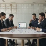 جلسه مدیران برای انتخاب ابزار مدیریتی مناسب مانند CRM، ERP، OKR و ابزار مدیریت پروژه با تمرکز بر تصمیم گیری درست و پیاده سازی نرم افزار