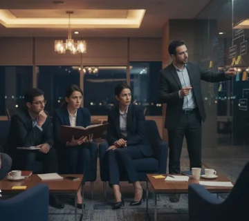 مدیران در جلسه تحلیلی روایت و داستان برای یادگیری مدیریتی، تصمیم‌گیری و رهبری در فضای حرفه‌ای شبکه‌سازی