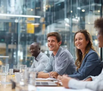 گروهی از مدیران حاضر در جلسه در حال صحبت