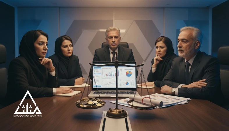 جلسه مدیران درباره پاداش‌دهی سازمانی و بررسی KPIها با تمرکز بر اثرات ناخواسته و کیفیت عملکرد