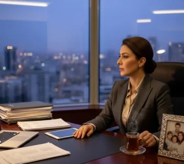 مدیر ایرانی در فضای کاری مدرن که در حال ایجاد تعادل میان مسئولیت‌های شغلی و زندگی شخصی است