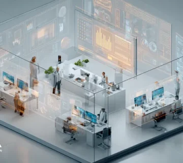 تصویر ایزومتریک از تحول دیجیتال سازمانی