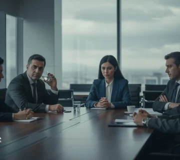 جلسه مدیران در فضای پرتنش؛ تصویر مفهومی از فرهنگ سازمانی ناسالم و تاثیر بی سر و صدای آن بر عملکرد تیم