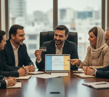 جلسه مدیران در حال بررسی رفتار خرید مشتری و تصمیم‌گیری احساسی در کنار تحلیل منطقی بازاریابی