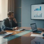 جلسه ارزیابی عملکرد مدیران در سازمان با فرم‌ها و نمودارهای KPI؛ تصویر مفهومی از بی‌اثر شدن ارزیابی عملکرد