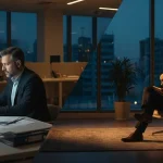 مدیر در محیط کاری مدرن در حال مدیریت تعادل کار و زندگی و پیشگیری از فرسودگی شغلی بدون افت عملکرد