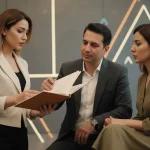 مدیران در یک دورهمی شبکه سازی حرفه ای در حال بررسی برنامه رشد مدیریتی فراتر از آموزش و دریافت بازخورد