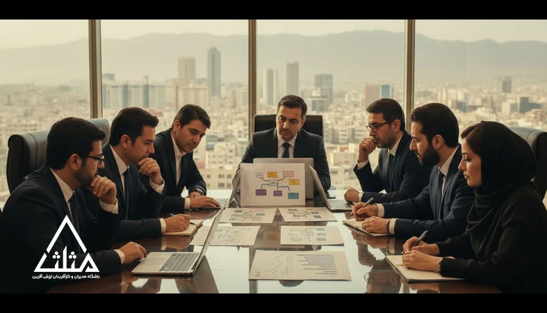 جلسه مدیران ایرانی برای طراحی مدل کسب‌وکار مقاوم و تحلیل سناریوهای ریسک و جریان نقدی در فضای کاری حرفه‌ای