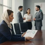 مدیر در حال بررسی داشبورد عددهای هفتگی و شاخص های کلیدی عملکرد برای تصمیم گیری بهتر و کنترل جریان نقدی